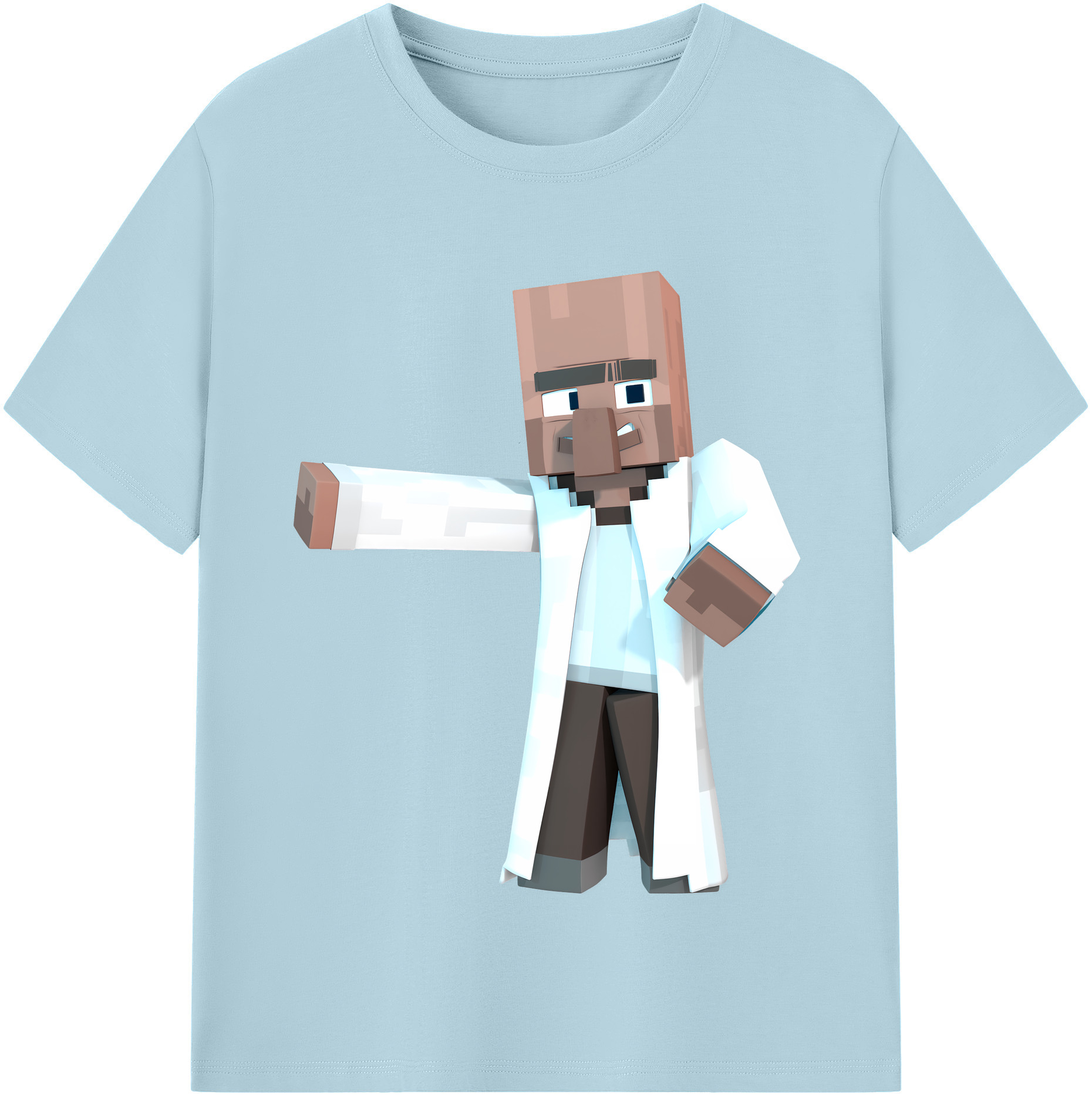 （画像用） マインクラフト ブロックの世界 Minecraft MC Block world 綿100％半袖Tシャツ（フロントプリント）